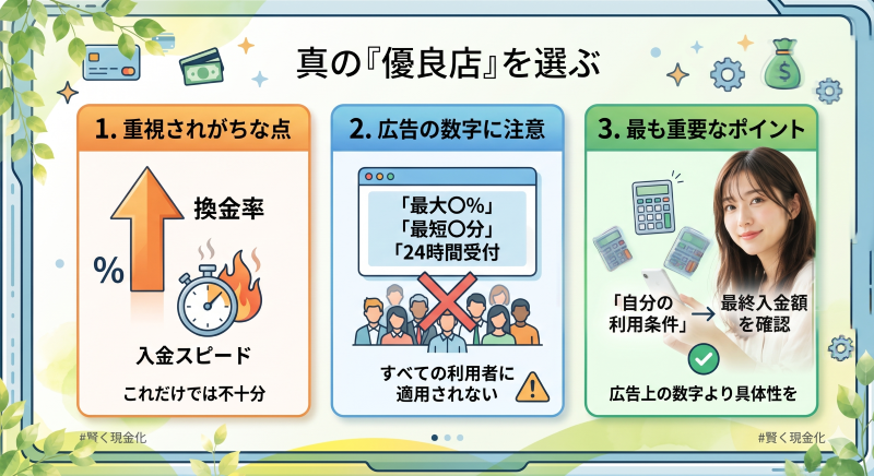 クレジットカード現金化で真の優良店を選ぶ方法