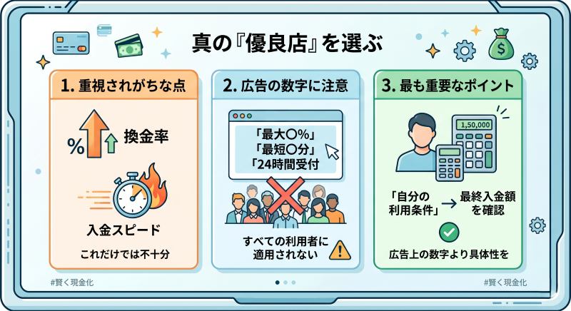 クレジットカード現金化優良店の選び方とは