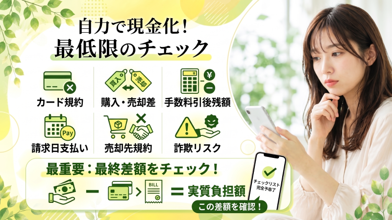 クレジットカード現金化を自分でする場合のチェック