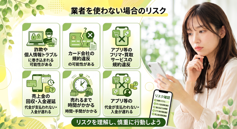 クレジットカード現金化で業者を使わない場合のリスク