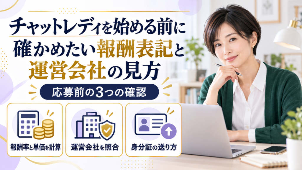 チャットレディを始める前に確かめたい報酬表記と運営会社の見方