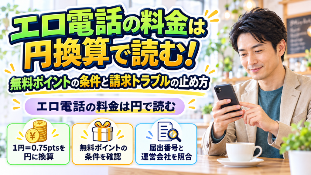 エロ電話の料金は円換算で読む！無料ポイントの条件と請求トラブルの止め方
