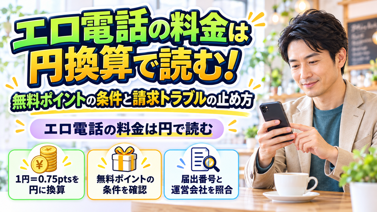 エロ電話の料金は円換算で読む!無料ポイントの条件と請求トラブルの止め方