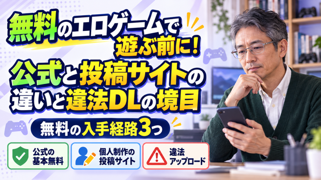 無料のエロゲームで遊ぶ前に！公式と投稿サイトの違いと違法DLの境目