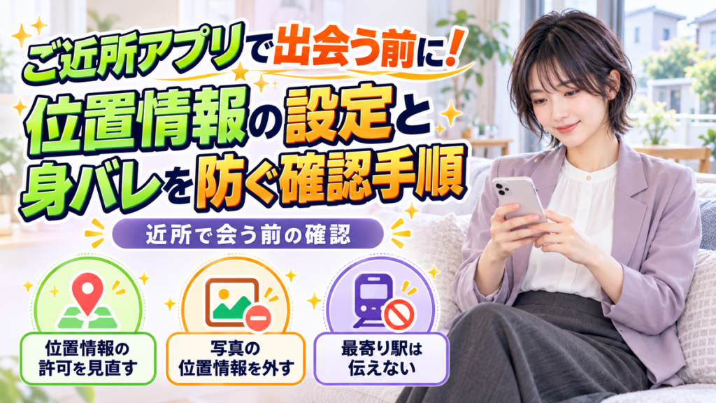 ご近所アプリで出会う前に！位置情報の設定と身バレを防ぐ確認手順