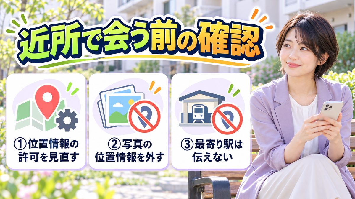 近所で会う前の確認