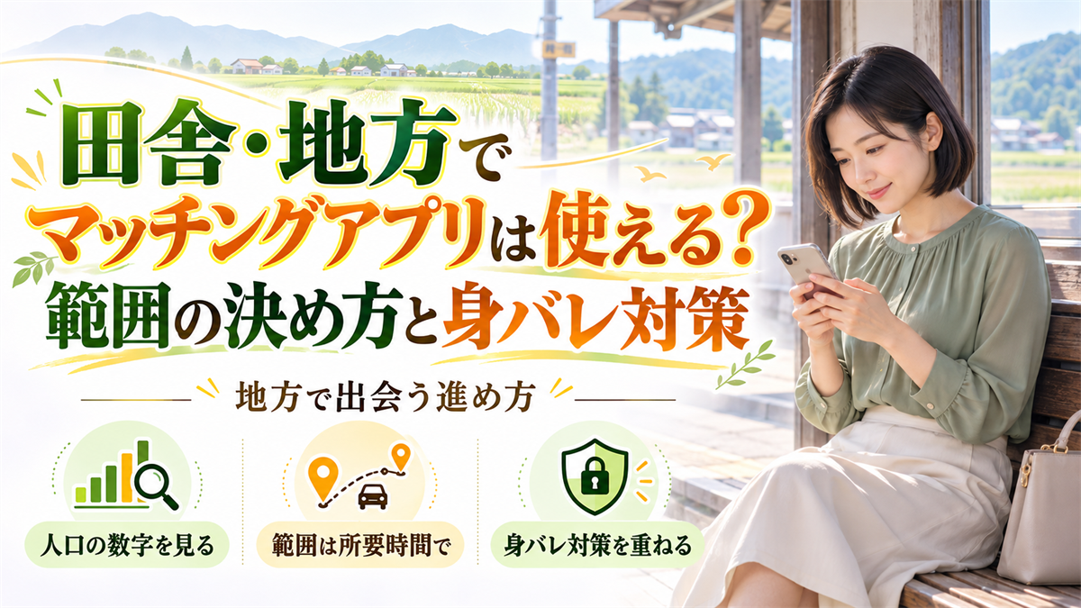 田舎・地方でマッチングアプリは使える？範囲の決め方と身バレ対策