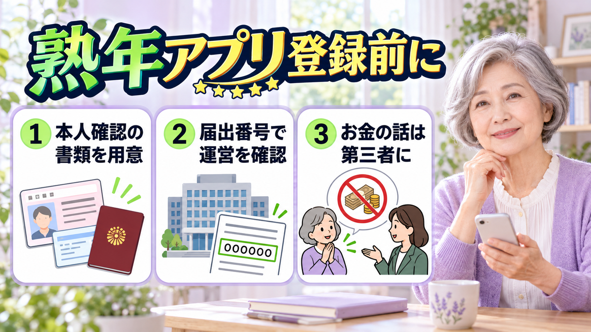 熟年アプリ登録前に