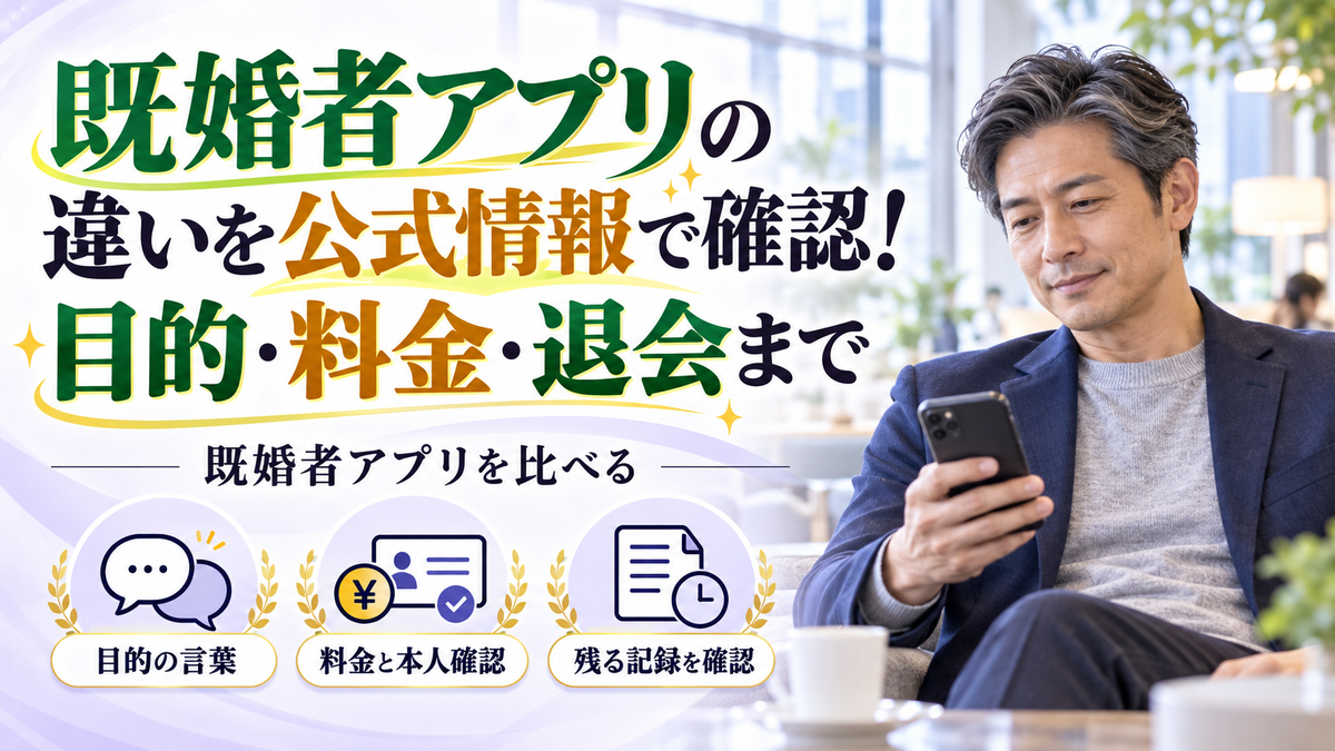 既婚者アプリの違いを公式情報で確認!目的・料金・退会まで