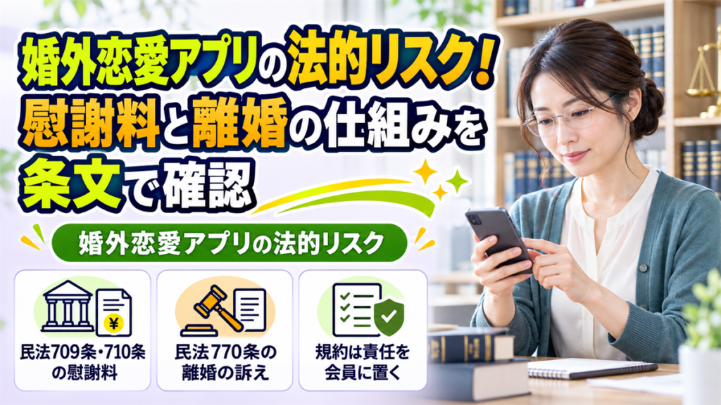 婚外恋愛アプリの法的リスク！慰謝料と離婚の仕組みを条文で確認