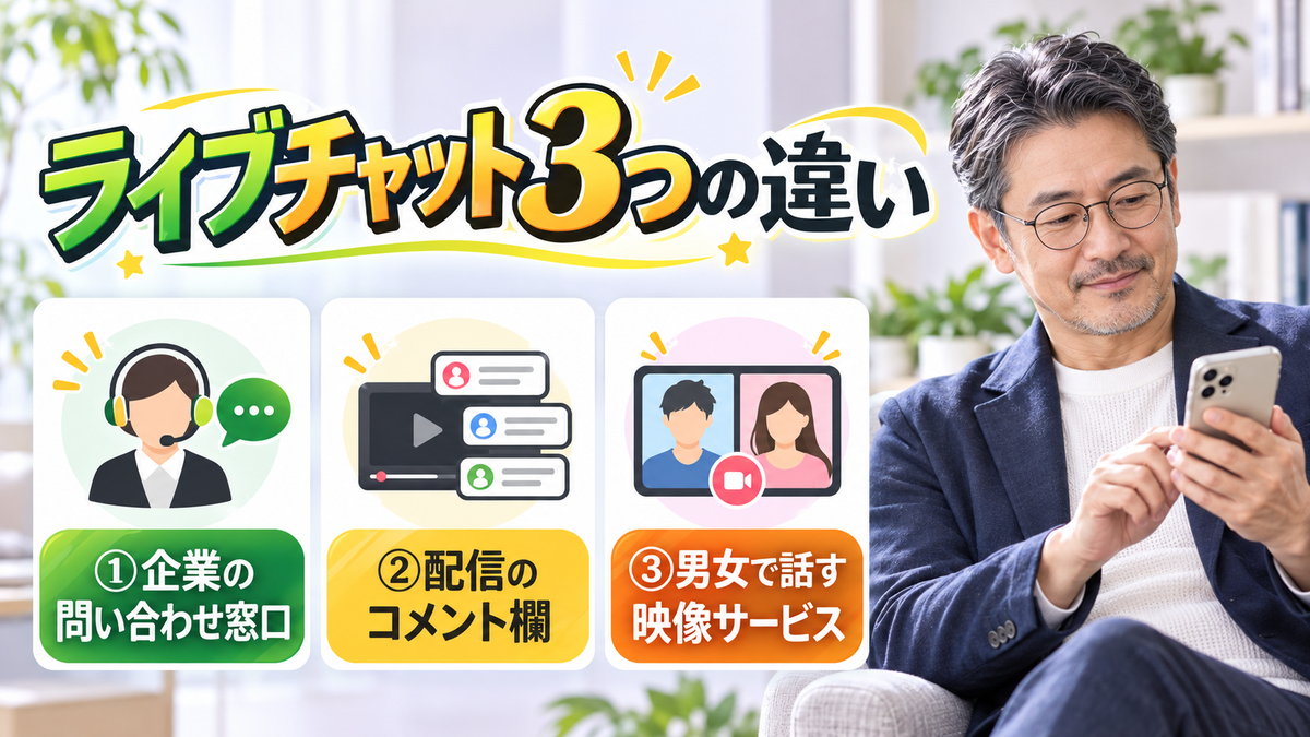 ライブチャット3つの違い