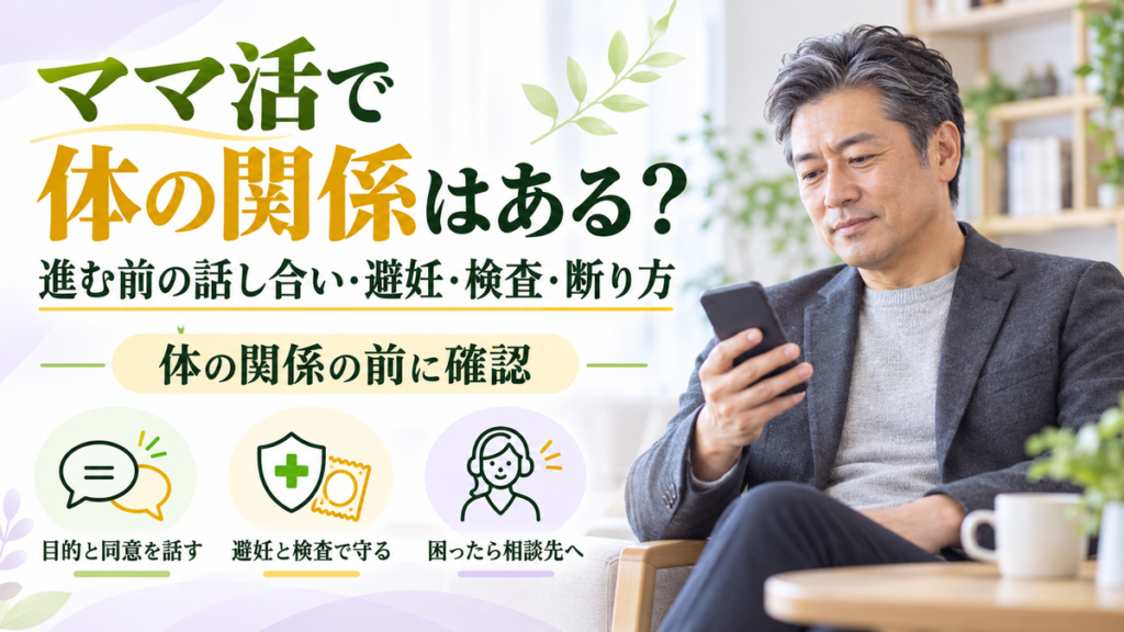 ママ活で体の関係はある？進む前の話し合い・避妊・検査・断り方
