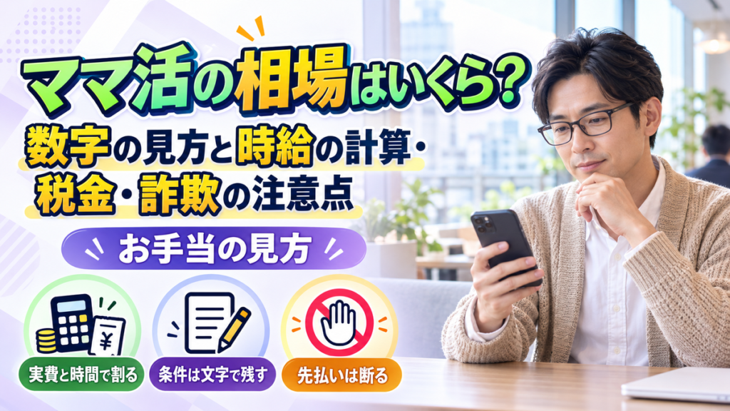 ママ活の相場はいくら？数字の見方と時給の計算・税金・詐欺の注意点