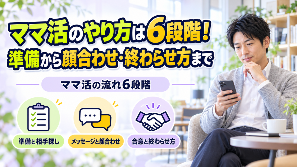 ママ活のやり方は6段階！準備から顔合わせ・終わらせ方まで