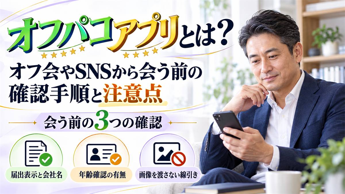 オフパコアプリとは？オフ会やSNSから会う前の確認手順と注意点