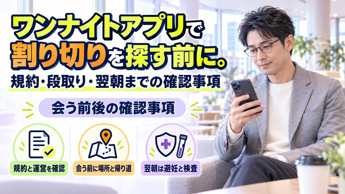 ワンナイトアプリで割り切りを探す前に。規約・段取り・翌朝までの確認事項