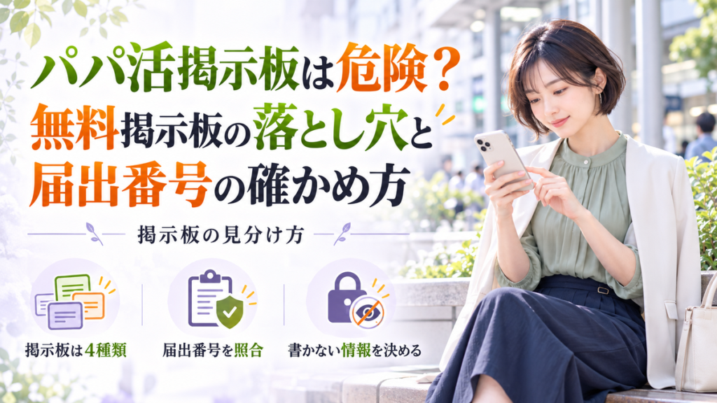 パパ活掲示板は危険？無料掲示板の落とし穴と届出番号の確かめ方