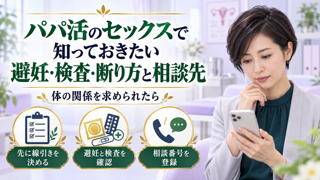 パパ活のセックスで知っておきたい避妊・検査・断り方と相談先
