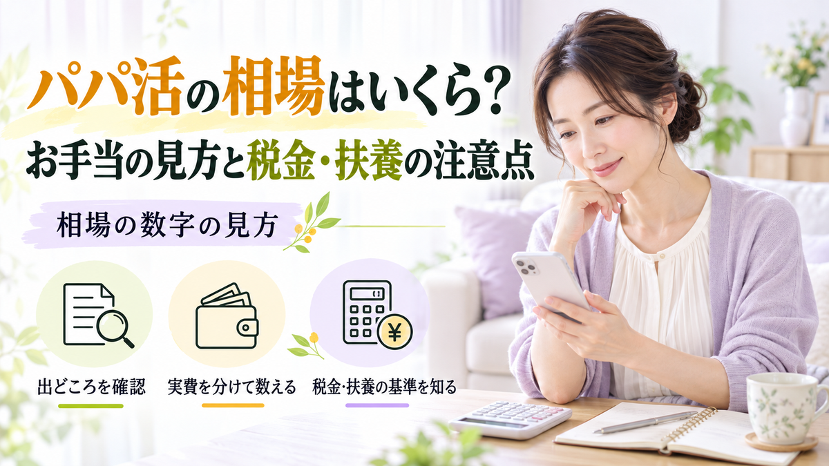 パパ活の相場はいくら?お手当の見方と税金・扶養の注意点