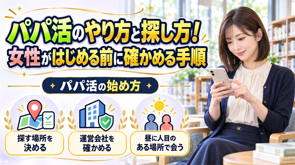 パパ活のやり方と探し方！女性がはじめる前に確かめる手順