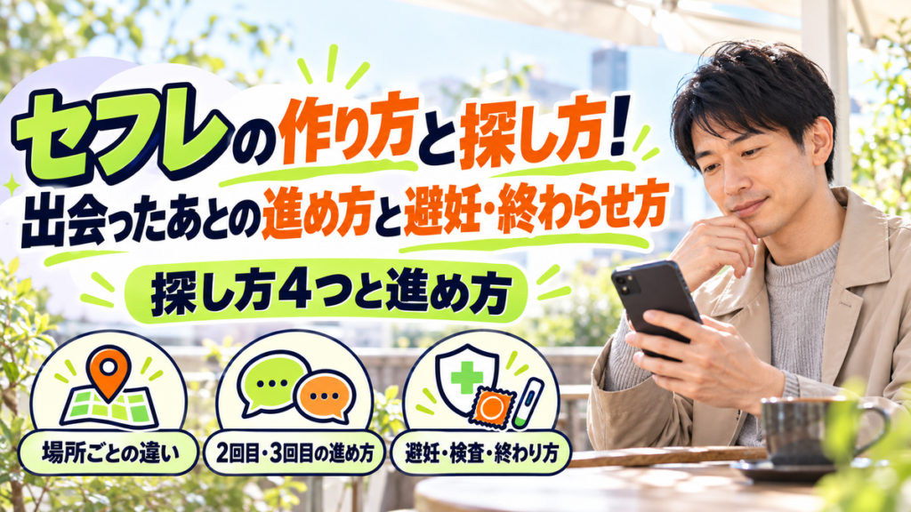 セフレの作り方と探し方！出会ったあとの進め方と避妊・終わらせ方