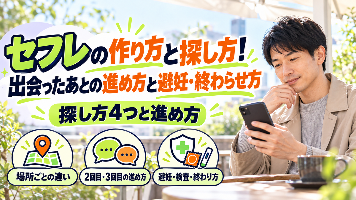 セフレの作り方と探し方!出会ったあとの進め方と避妊・終わらせ方