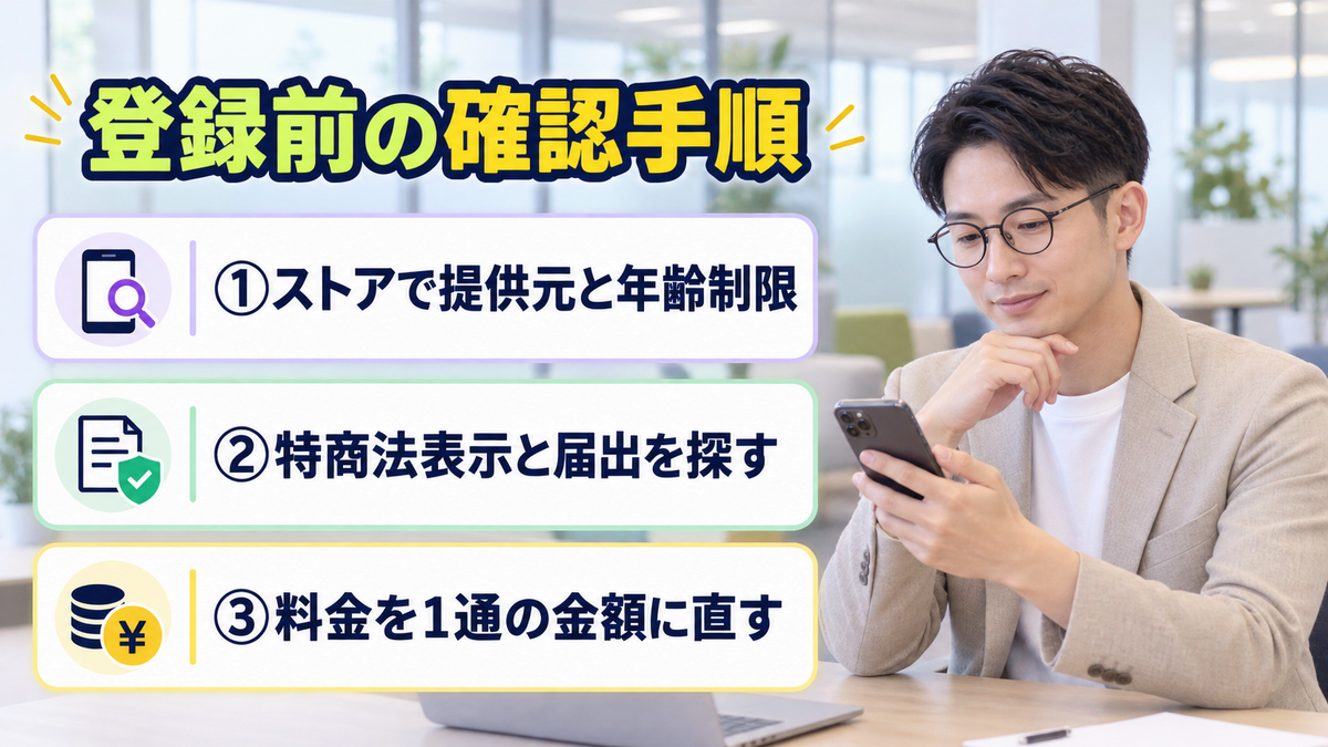 登録前の確認手順