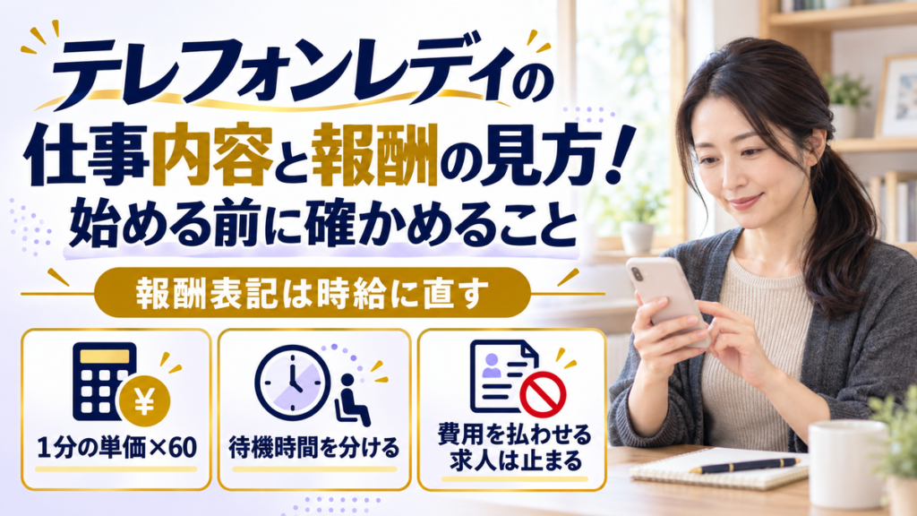 テレフォンレディの仕事内容と報酬の見方！始める前に確かめること