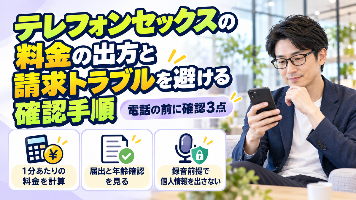 テレフォンセックスの料金の出方と請求トラブルを避ける確認手順