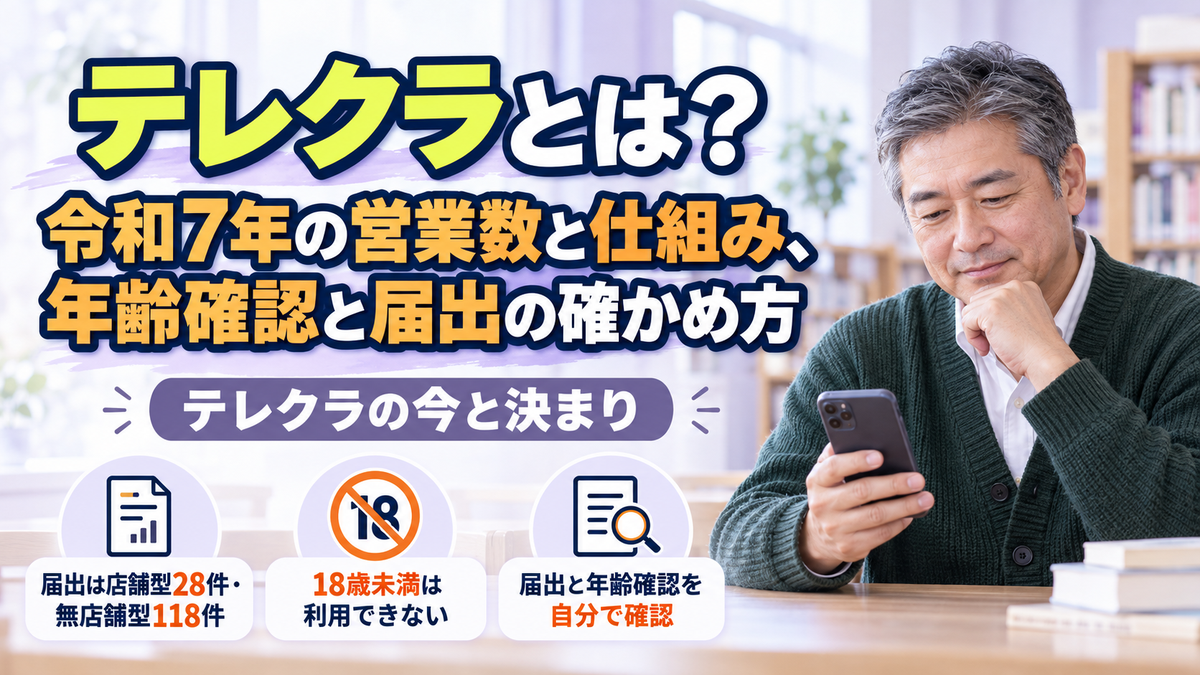 テレクラとは?令和7年の営業数と仕組み、年齢確認と届出の確かめ方